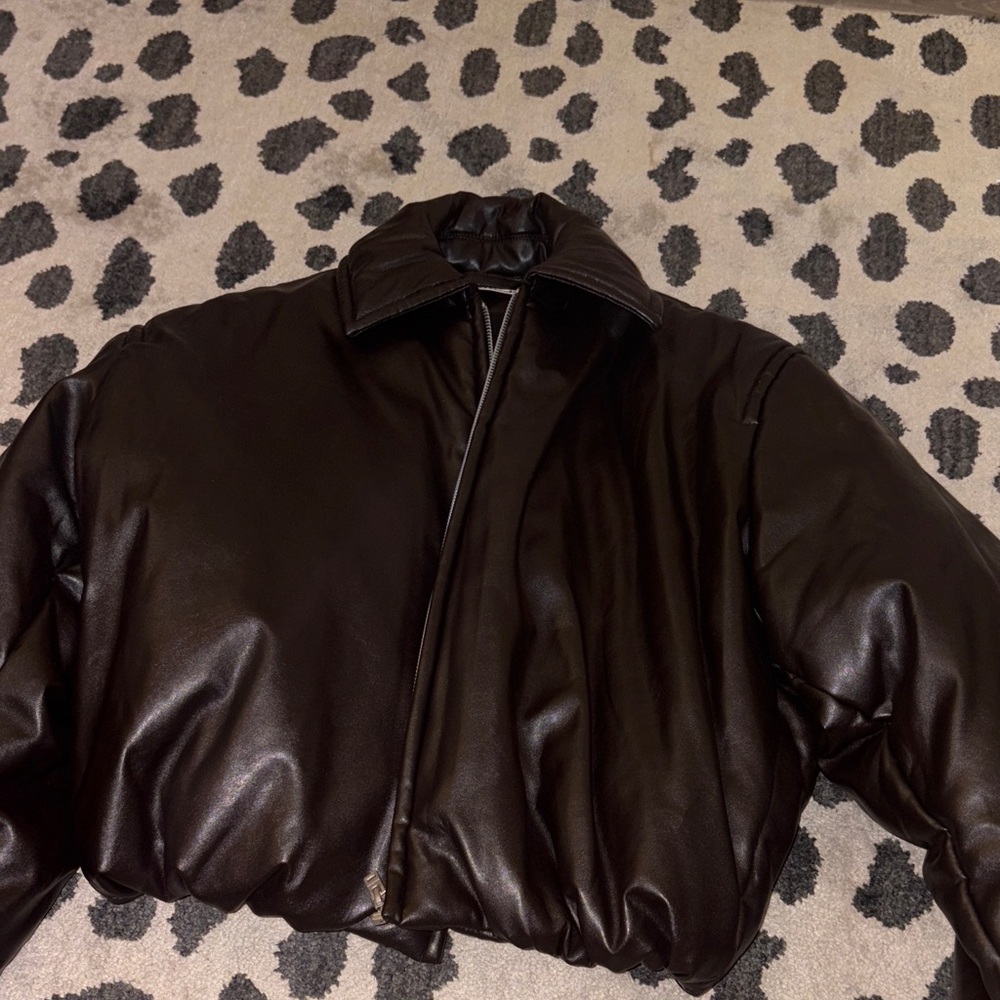 Acne Dark Brown Puffer Jacket